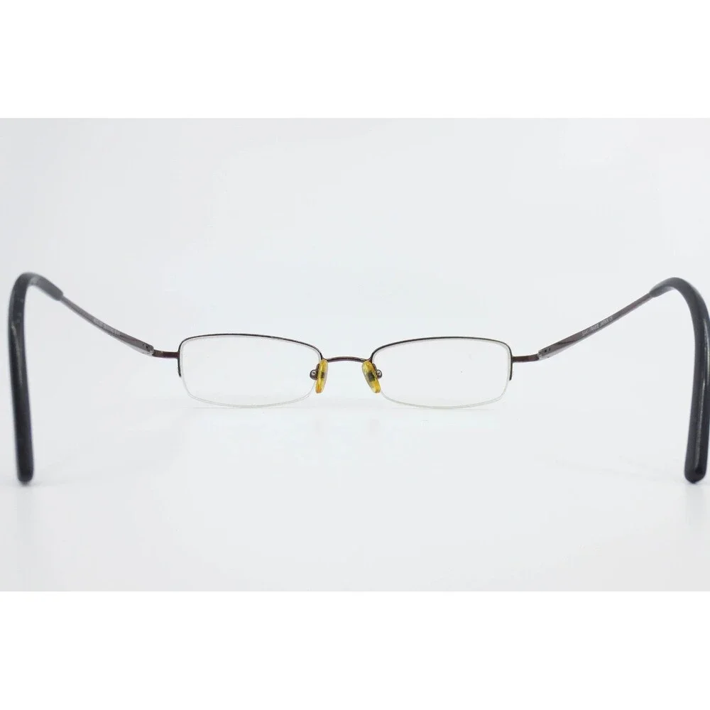 Saki MOD.307 Brown Semi Rimless Rectangular Eyeglass Frames Japan 50-17-140 BWN